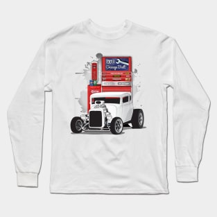 White 1932 Chevy 5 Window Coupe Hot Rod Garage Built Print Long Sleeve T-Shirt